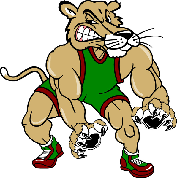 Mnt Lion mascot wrestling team sticker. Make it personal. 